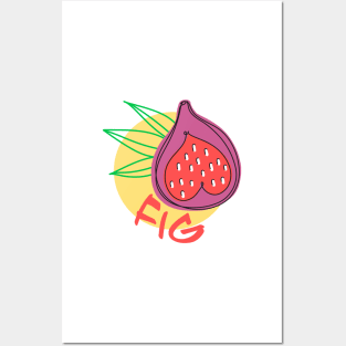 Fig Tropical Fruit Palm Leaf Pattern Posters and Art